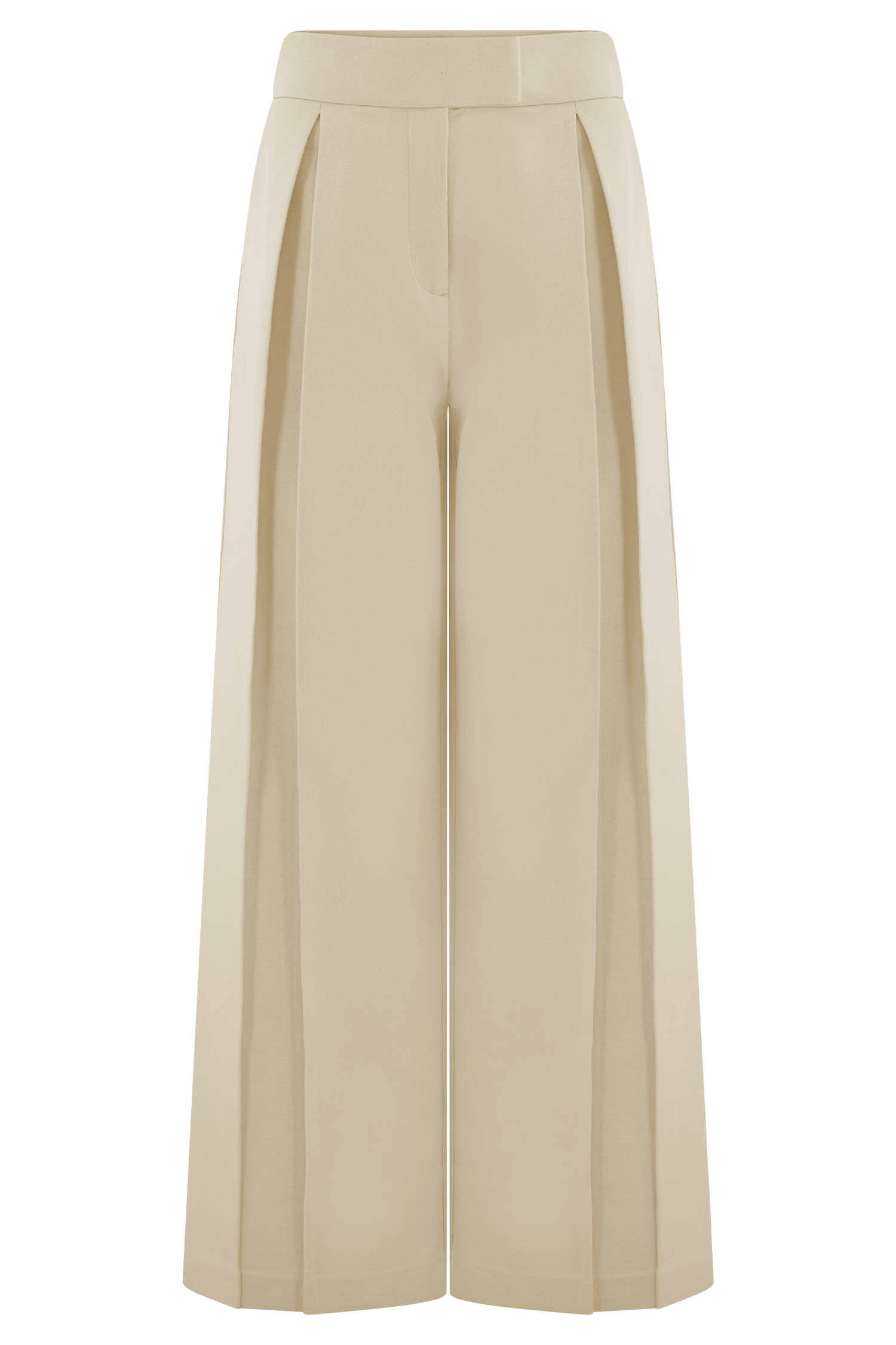 Raya Mid Rise Wide Leg Linen Pant - Natural Beige - Image 9