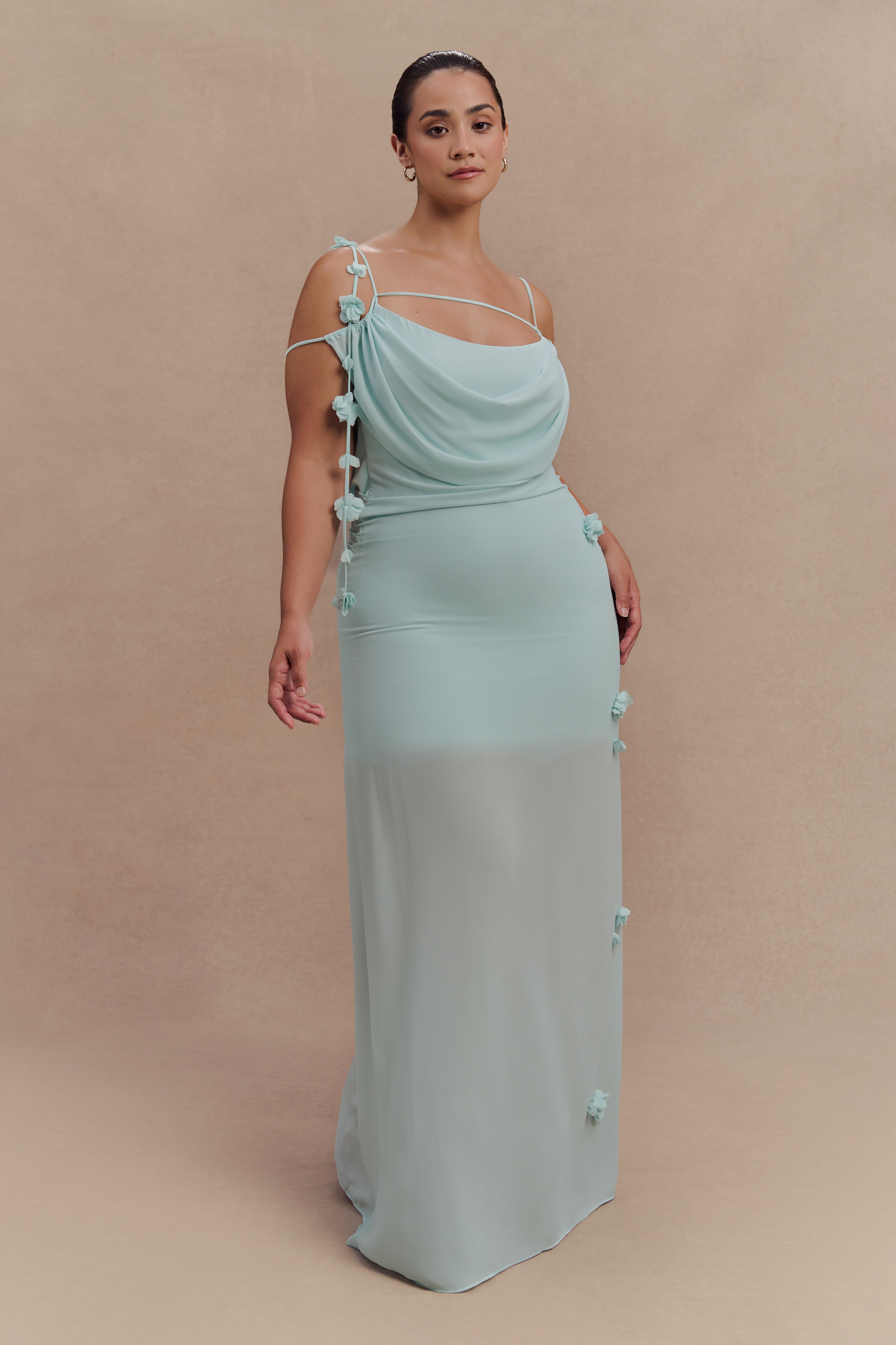 Rosalie Floral Chiffon Maxi Dress - Lagoon - Image 8