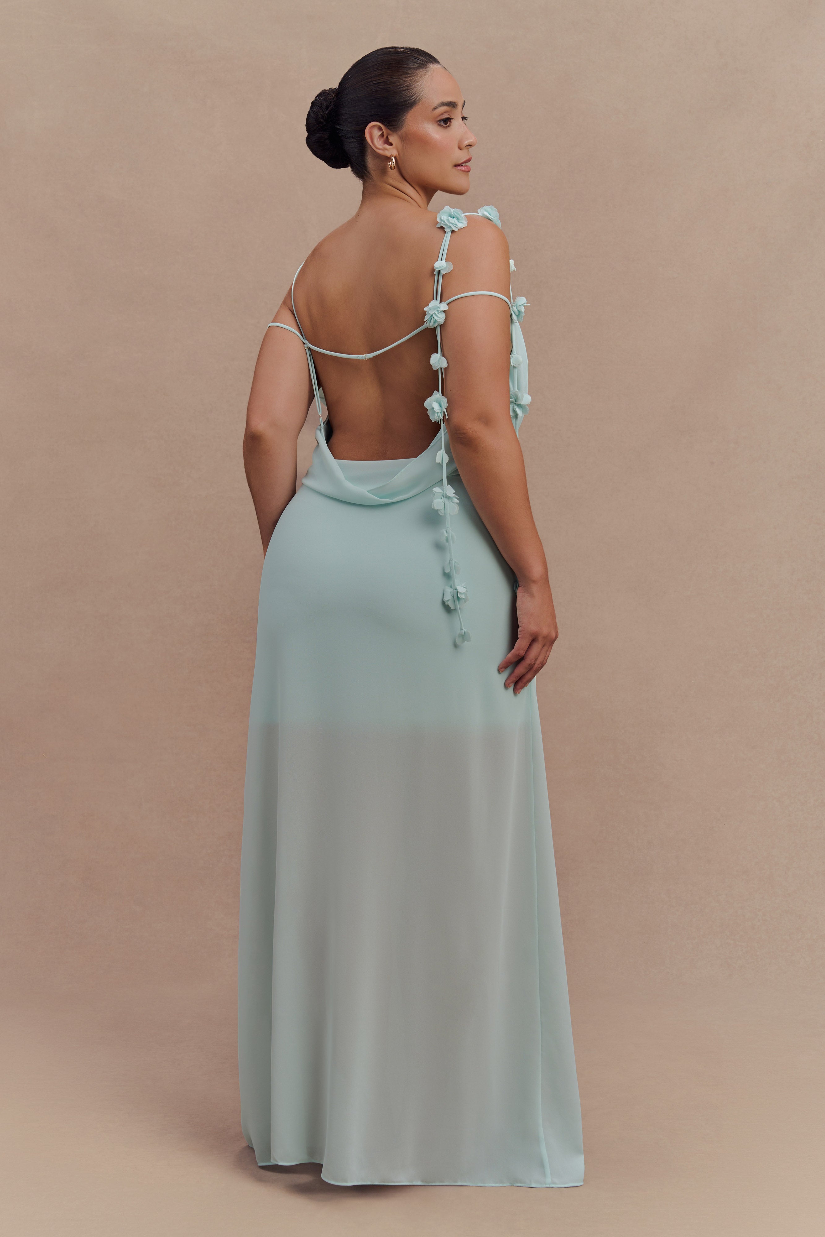 Rosalie Floral Chiffon Maxi Dress - Lagoon - Image 6