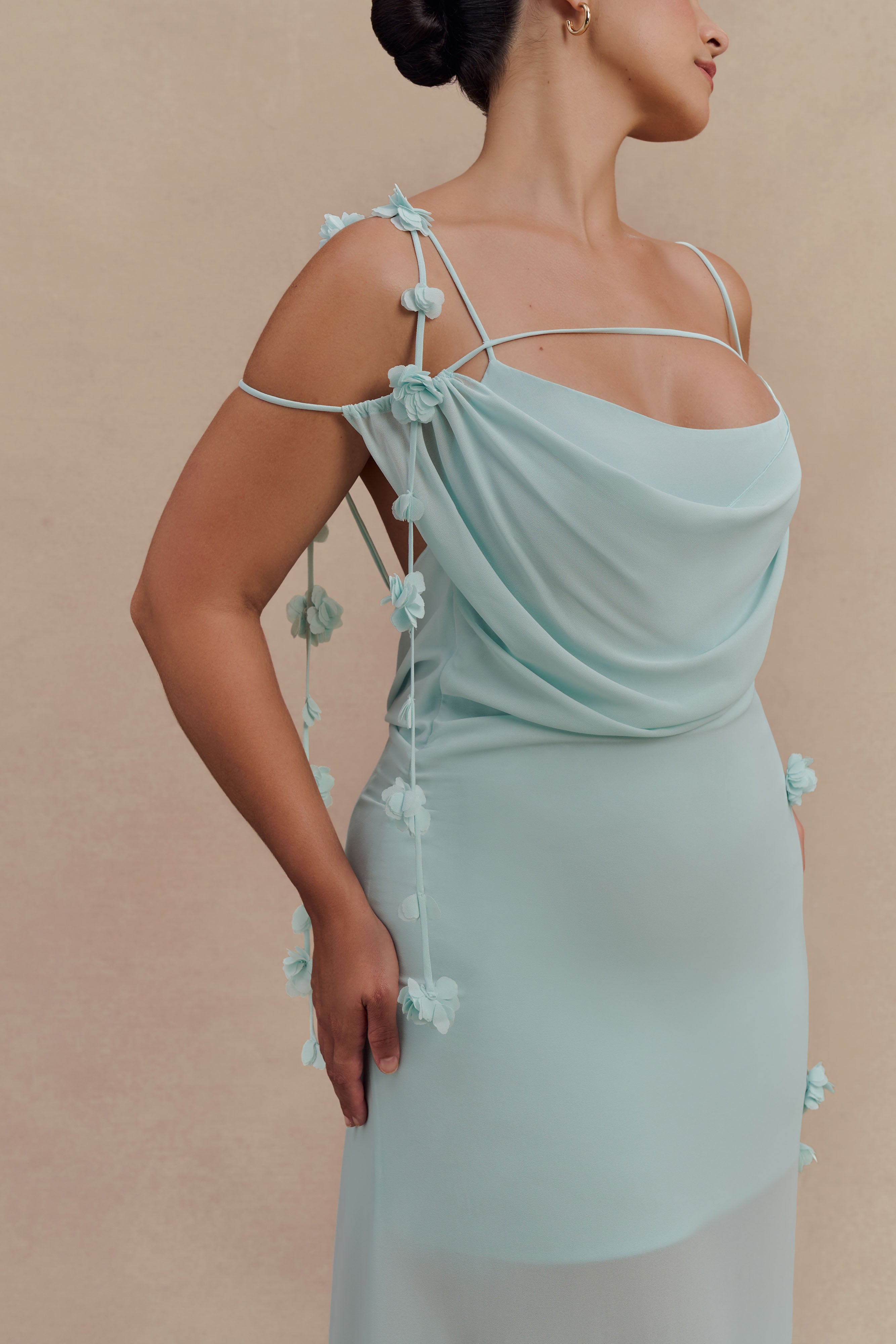 Rosalie Floral Chiffon Maxi Dress - Lagoon - Image 7