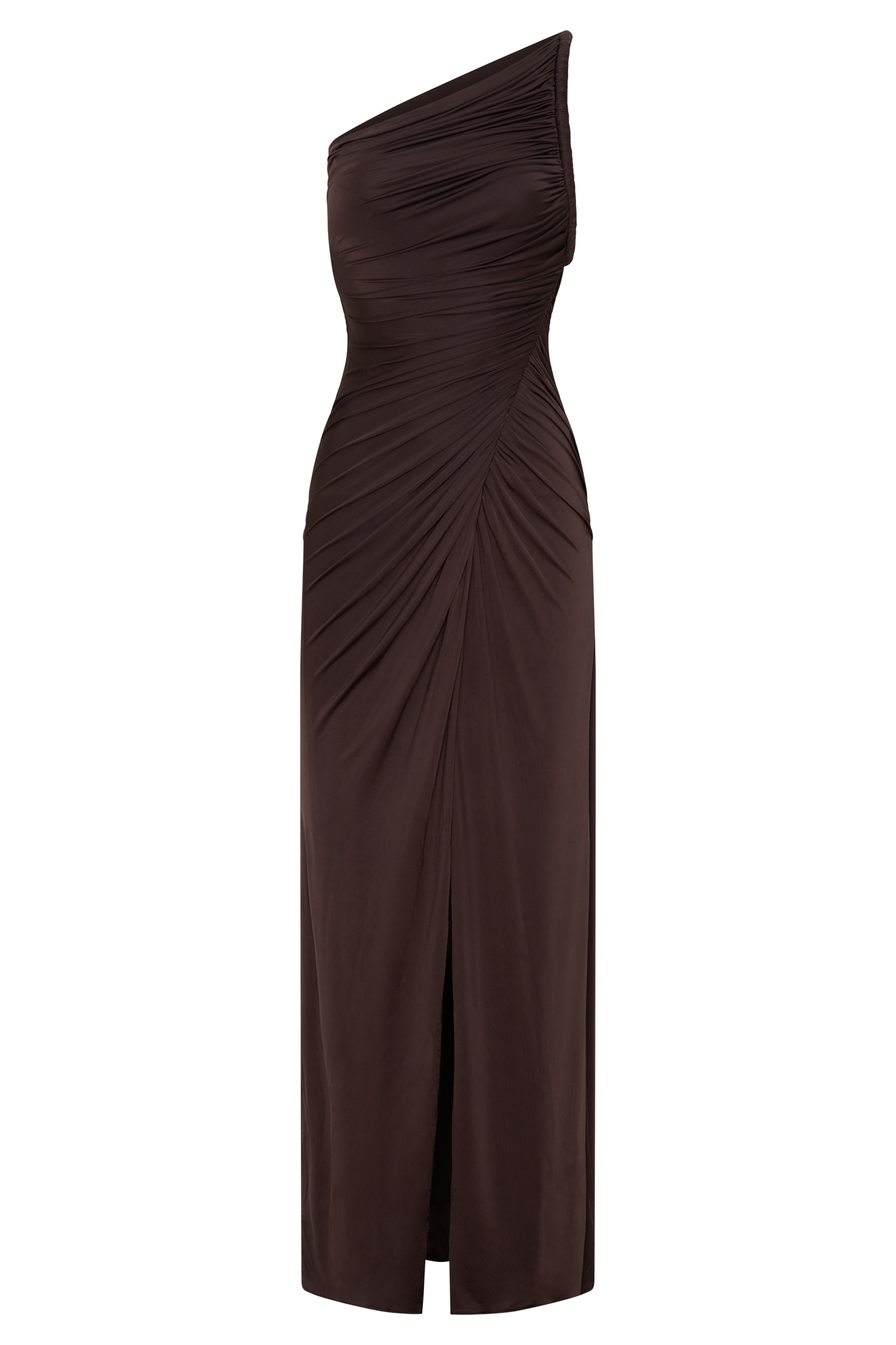 Ryn Twisted One Shoulder Maxi Dress - Dark Chocolate - Image 9