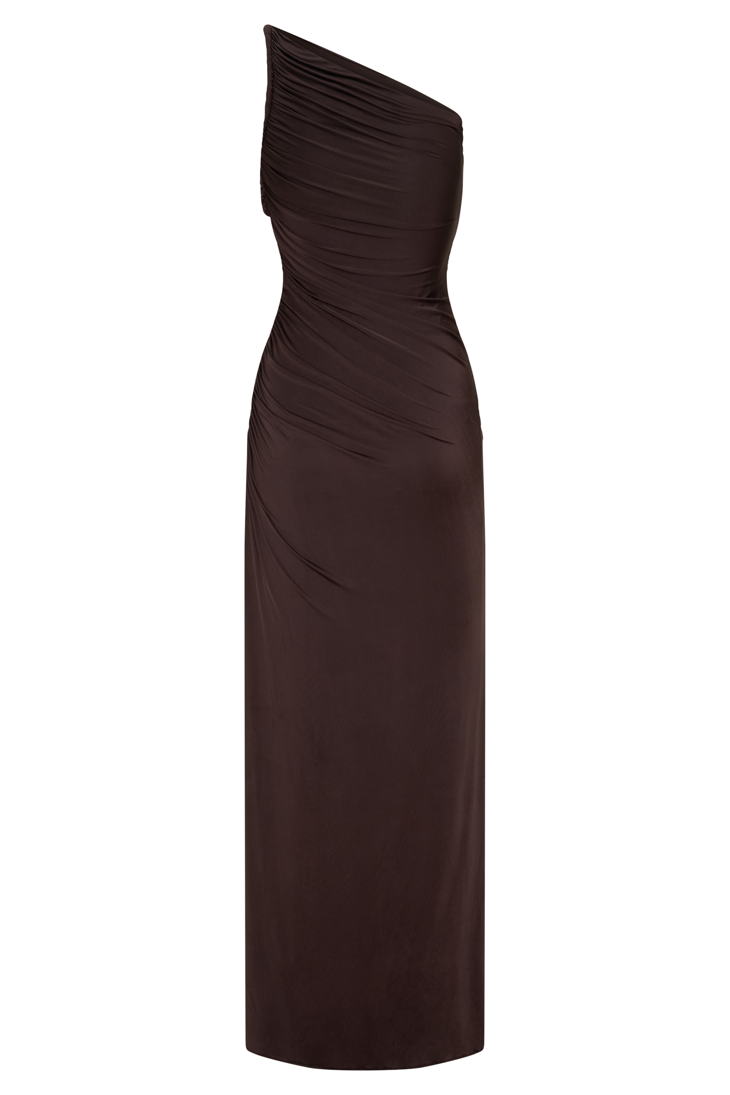 Ryn Twisted One Shoulder Maxi Dress - Dark Chocolate - Image 8