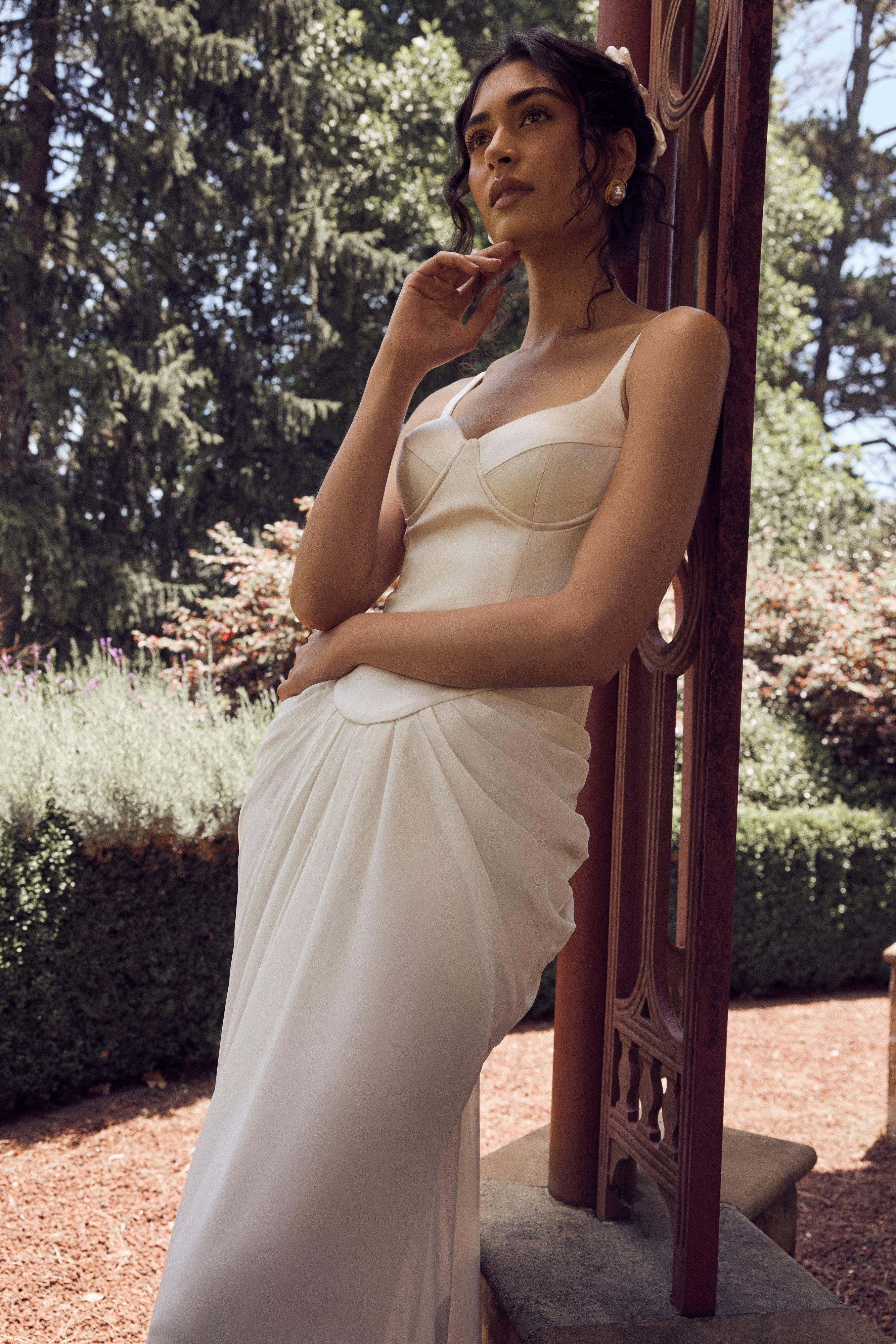 Alternative view of Leila Satin Corset Maxi Dress - Ivory