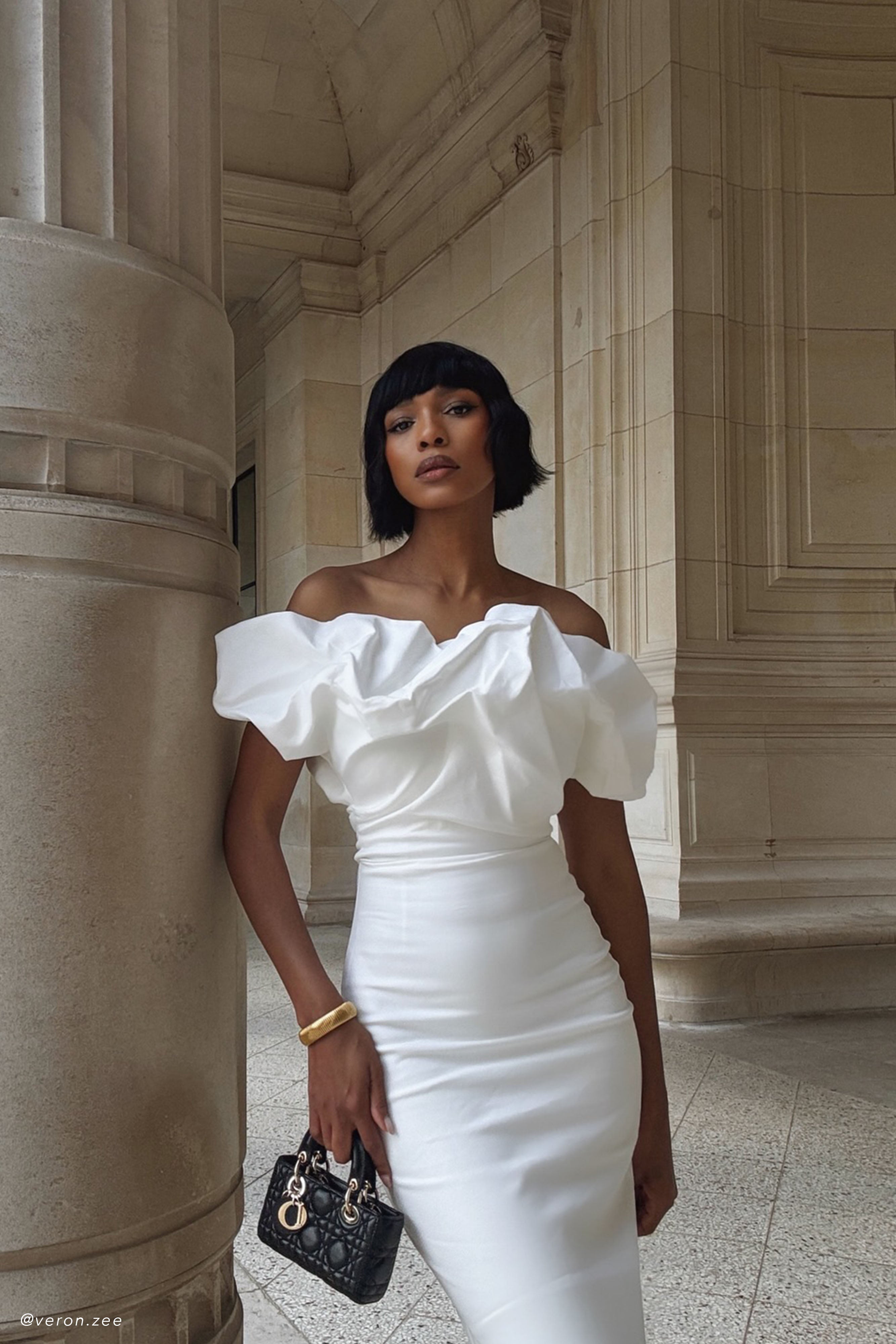 Sariya Sculptural Maxi Dress - White - Image 6